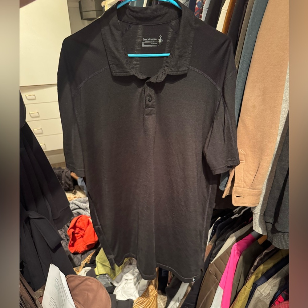 Smartwool Black xl polo collared shirt golf shirt